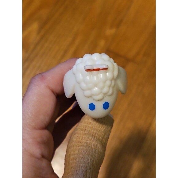 Vintage White Lamb Red Bow Purple 1979 Pez 4 Inch Dispenser With Feet - Picture 11 of 12